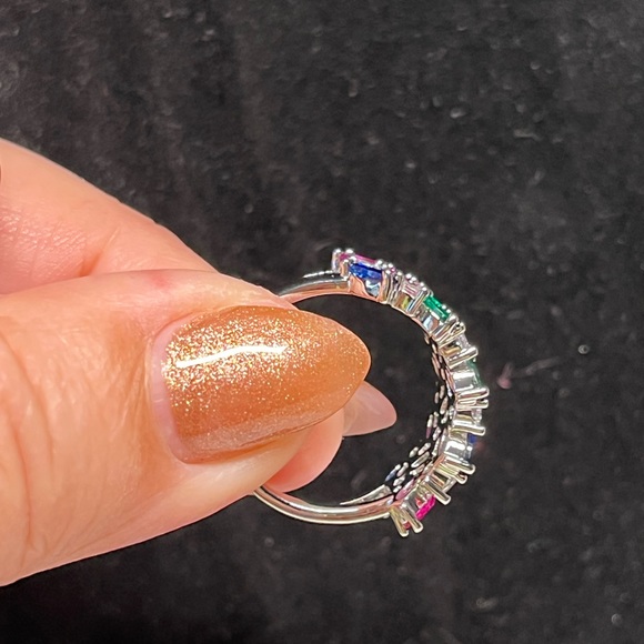 🌈silver multicolored ring-primary colors - Picture 9 of 10